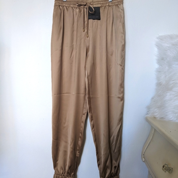 Marc New York Women's Satin Jogger Pants  Dark Taupe Size M - Picture 14 of 14
